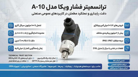 بررسی مشخصات فنی ترانسمیتر فشار ویکا a10